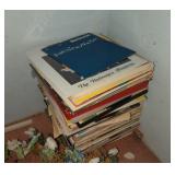 Pile of Record Albums & Box of Album Sleeves