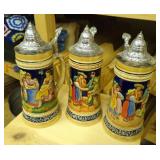 (3) Western Germany 9" Steins