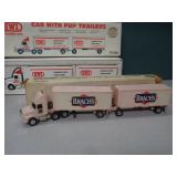 (2) Ertl 1/64 Semi Tractors with Pup Trailers