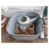 2 Wash Tubs; Sprinkling Can; Pump Parts