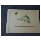 Burlington Northern RR Road Train Service Book