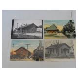 21 Railroad Postcards - Wisconsin
