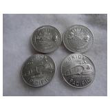 (4) Union Pacific Aluminum Tokens