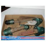 (5) Hemingray Insulators w/wood mounts