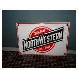Chicago & Northwestern Railway Porcelain Sign