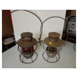 (2) Adams & Westlake Adlake Kero C&NW Ry Lanterns