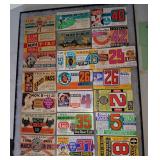 28 Assorted Railroad Passes w/Display Case