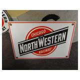 C&NW Railway Metal Sign