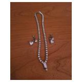 VINTAGE COSTUME DIAMOND NECKLACE AND EARRINGS