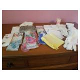 VARIETY OF HANKIES,  GLOVES, AND AN EVENING PURSE
