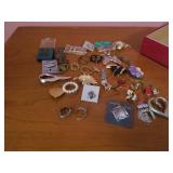 LARGE VARIETY OF PINS AND 2 RINGS