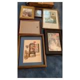 5 ASSORTED PICTURES AND 1 FRAME