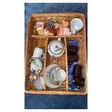 MINATURE TEA SET , FIGURINES, CUPS,