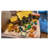 FISHER PRICE VINTAGE PLAY HOUSE, TRAIN CAR AND