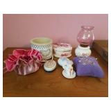 POURRI CROCK, JEWELRY BOX, MISCELLANOUS ITEMS