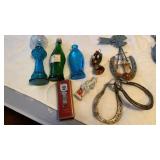 HORSE SHOES, BOTTLES, MISC AND CHEVY WATCH