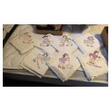 SET OF 7 HAND TOWELS HAND STITCHED