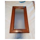WOOD FRAMED WALL HANGING MIRROR
10 1/2 INCH BY