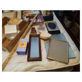 14"X11" MIRROR/PICTURE FRAME, HALLMARK CANDLES,