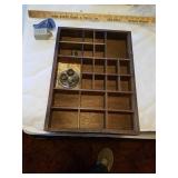 16 1/2" X 12"  SHADOW BOX WITH PEWTER TEA SET AND