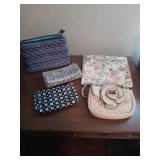 LOT OF SMALL BAGS AND VARIOUS HOUSEHOLD DECOR