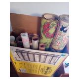 APPROX 9 PARTIALLY USED ROLLS OF WRAPPING PAPER