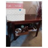 BROWN WOOD SIDE TABLE
30 INCH WIDE
20 INCH