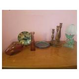 CANDLE HOLDERS,  PLATES, DECORATIVE ITEMS