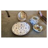 PLATE, SUGAR BOWL, BOWL & SAUCER HANGING WOTH