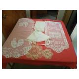 VINTAGE DOILIES,  VINTAGE BONNET,  DRESSER