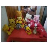 LOTS OF STUFFED ANIMALS - POOH AND MISCELLANOUS