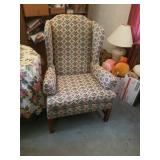 MAUVE AND GREEN VICTORIAN  CHAIR