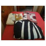 HAND STICHED QUILTS AND A THROW BLANKET