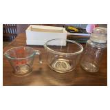 1- PYREX MEASURING CUP, FIREKING MIXING BOWL AND