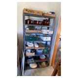 METAL SHELF 5FT BY 30" -7 SHELVES ITEMS NOT