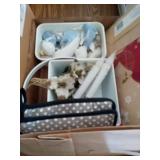 TWO SMALL BOXES OF VARIOUS CHRISTMAS DECOR ITEMS