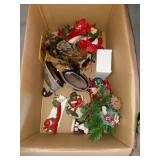 BOX OF CHRISTMAS DECOR ITEMS