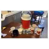 COFFEE CUPS AND WATER COOLER