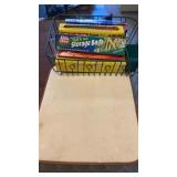 DISH RACK , MAT AND FOIL AND BAGS AND SARAN WRAP