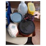 BOX OF FOOD ITEMS, COFFEE FILTERS, TEA BAGS AND