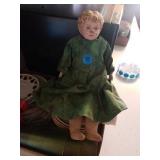 VINTAGE DOLL WITH A TIN HEAD