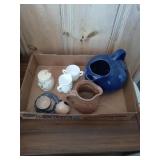 BOX OF GLASS DECOR ITEMS