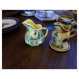 QUIMPER POTTERY FROM FRANCE SUGAR AND CREAMER SET