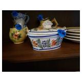 QUIMPER POTTERY FROM FRANCE CONDIMENT DISH