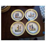 SMALL PLATES, QUIMPER POTTERY FROM FRANCE
