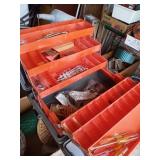 SMALL HAND HELD TOOL BOX WITH MISC TOOLS