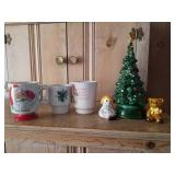 AVON  9" TALL MERRY CHRISTMAS TREE HOSTESS SET,
