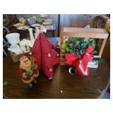 PLASTIC SANTA, RED TREE DECORATION, CHRISTMAS