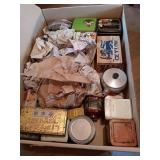 SEVERAL TEA TINS AND CONTAINERS
AND SOME TEA