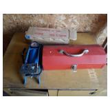 FOOT OPERATED AIR PUMP,  TOOL CHEST WITH SCREWS